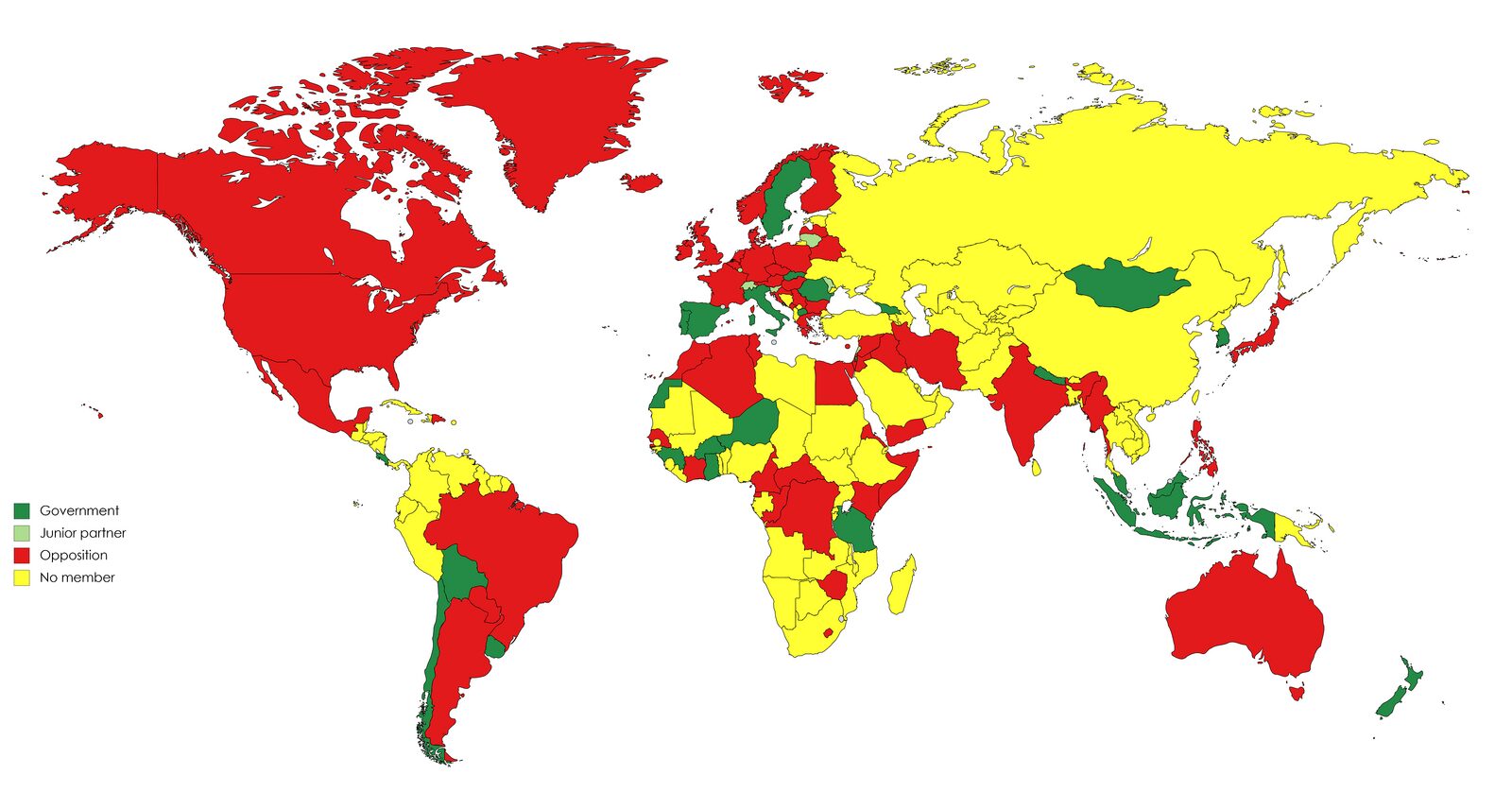 map of the Progressive Alliance membership