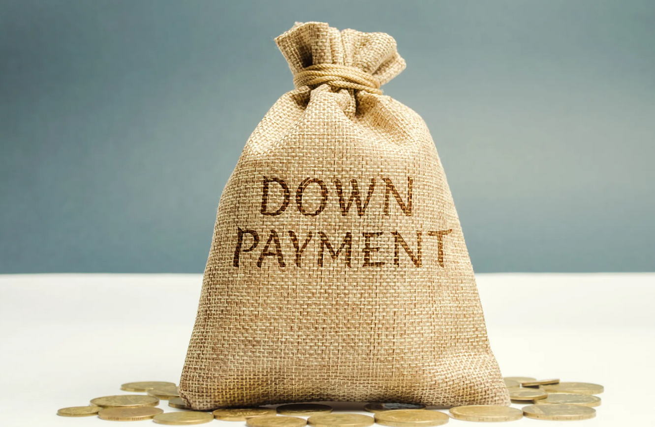 down payment money in bag