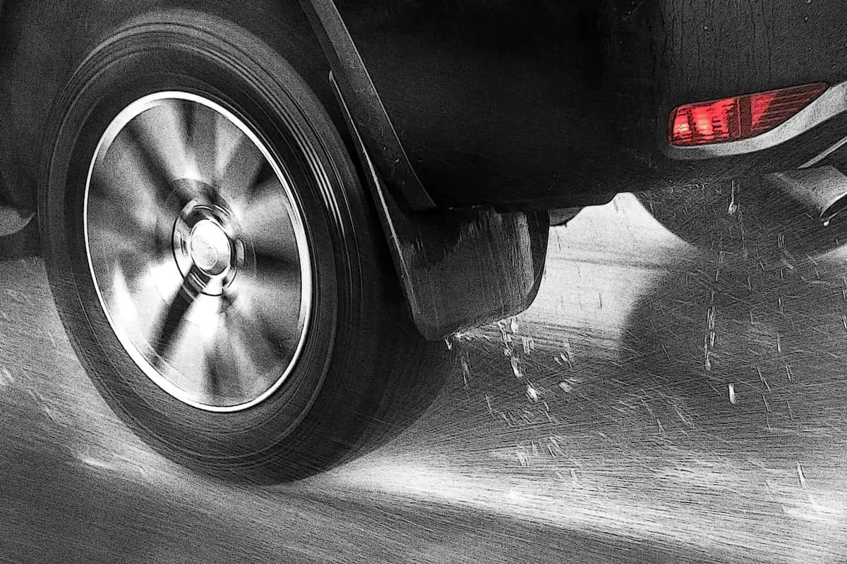 hydroplaning and car during the rain