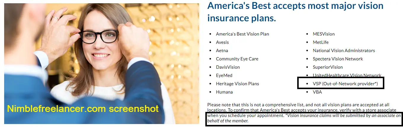 Does America’s Best Take VSP - list of insurances