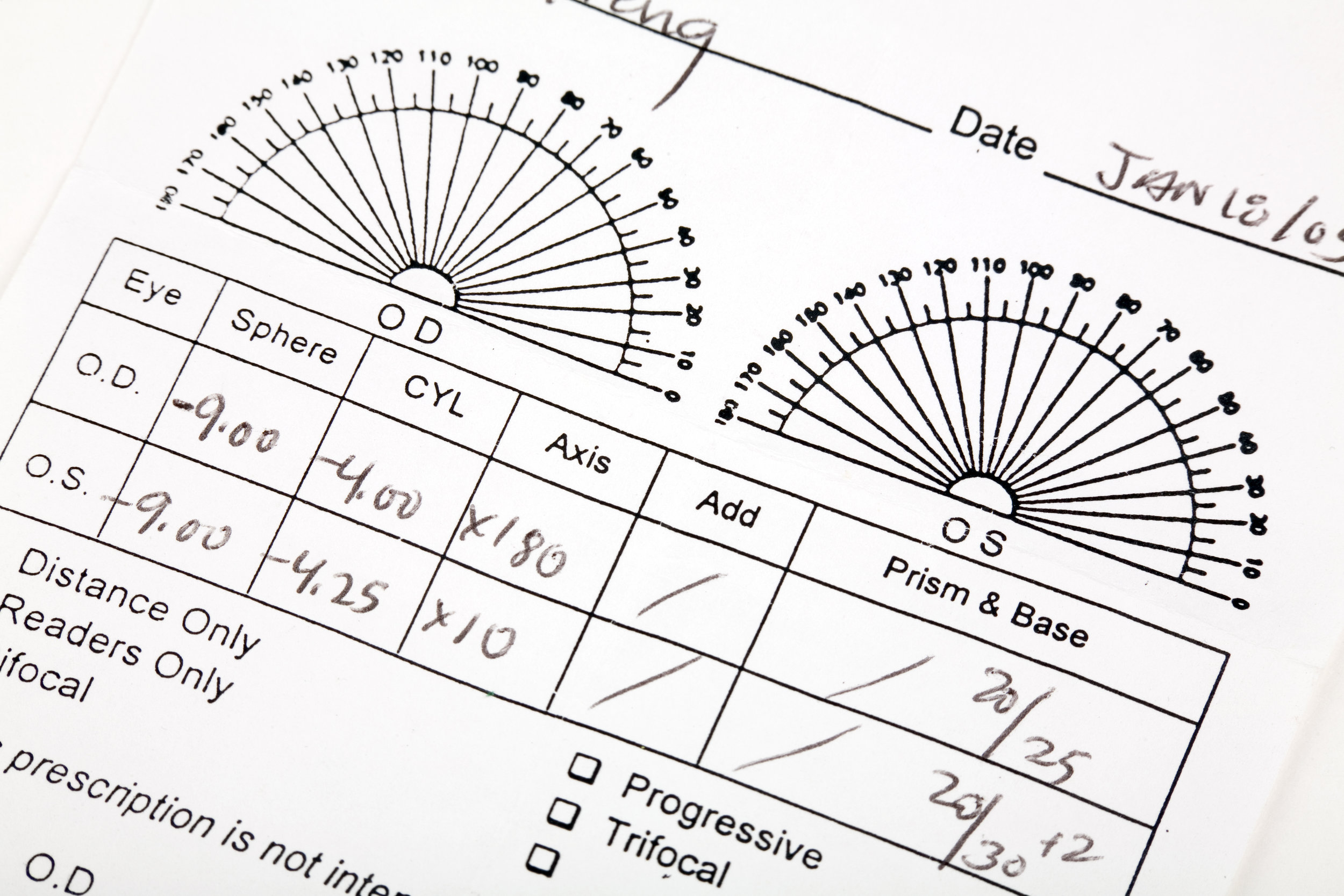 eyeglass prescription example